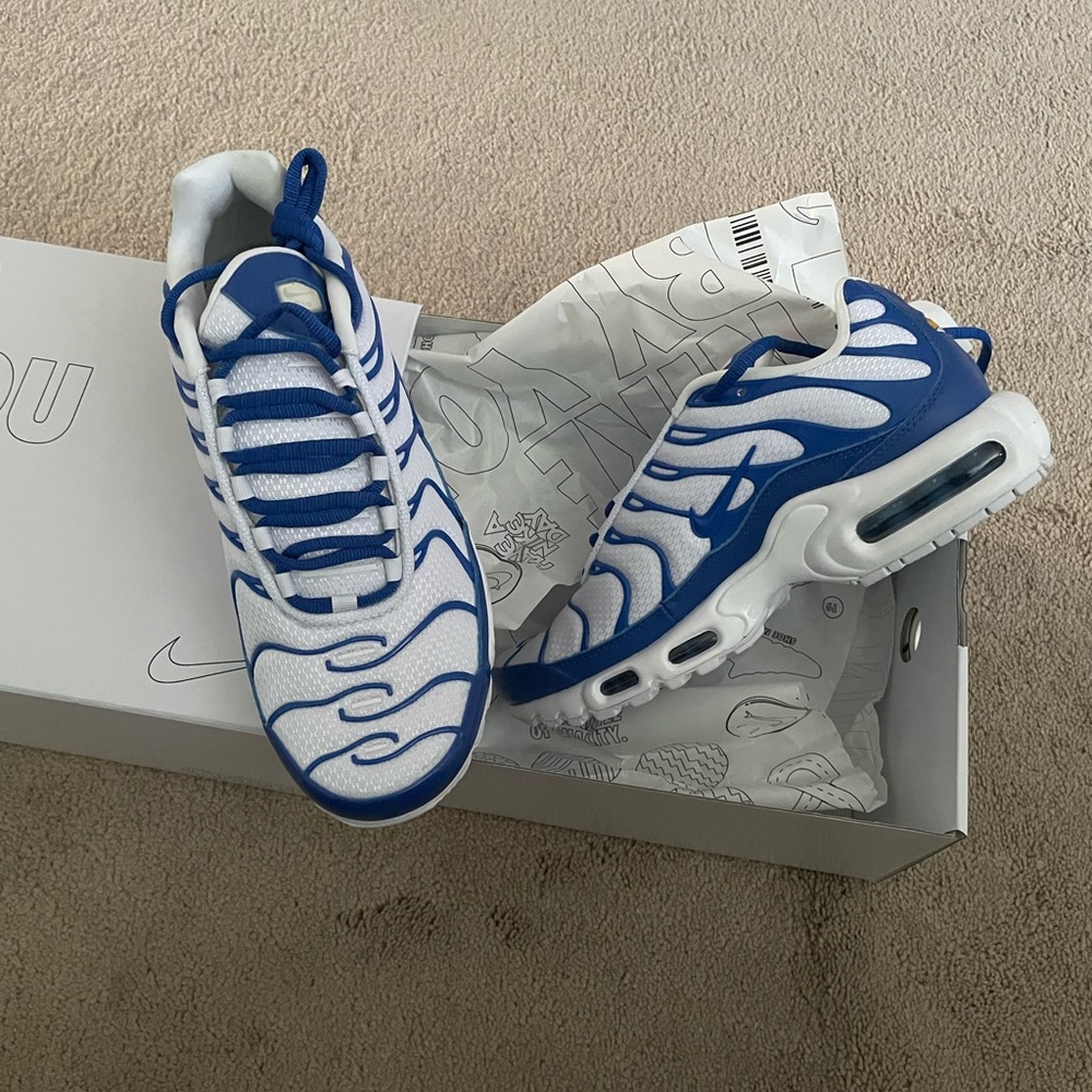 Nike Blue and White Air Max Plus Sneakers